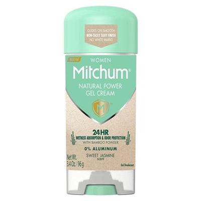 Mitchum Women Natural Power Gel Cream Deodorant Sweet Jasmine 3.4oz / 96g