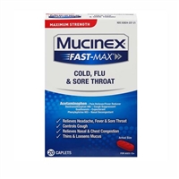 Mucinex Fast Max Cold, Flu, And Sore Throat 20 Caplets