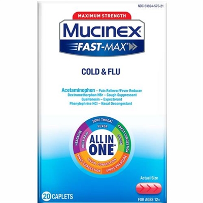 Mucinex Fast Max Cold And Flu 20 Caplets
