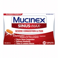 Mucinex Maximum Strength SinusMax Severe Congestion  Pain 20 Caplets