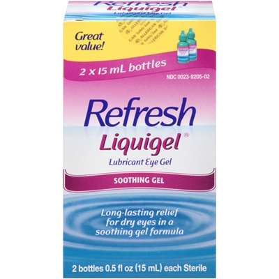 Refresh Liquigel Lubricant Eye Gel 2 Bottles 0.5oz / 15ml