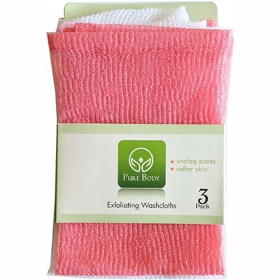 Pure Body Exfoliating Washcloths 3 Count