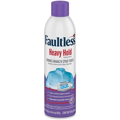 Faultless Heavy Hold Ironing Enhancer Spray Starch Mountain Lavender Scent 20oz / 567g