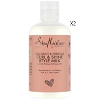 Shea Moisture Coconut and Hibiscus Curl and Shine Style Milk 8.5oz / 254ml 2 Packs