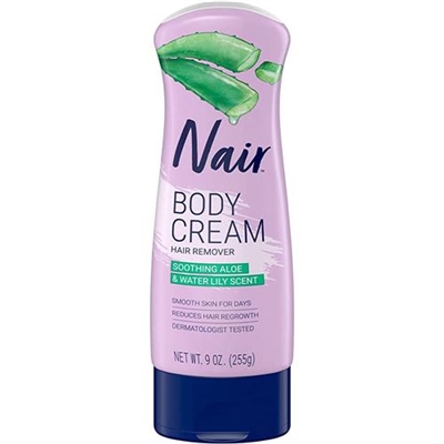 Nair Body Cream Hair Remover Soothing Aloe And Water Lily Scent 9oz / 255g