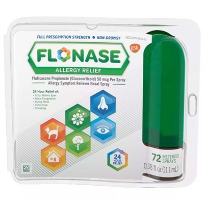 Flonase 24 Hour Allergy Relief 72 Metered Sprays 0.38oz / 11.1ml