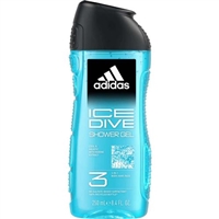 Adidas Ice Dive 3 In 1 Shower Gel Cool and Aquatic With Marine Extract 8.4oz / 250ml