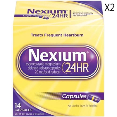 Nexium 24HR Acid Reducer 14 Capsules 2 Packs