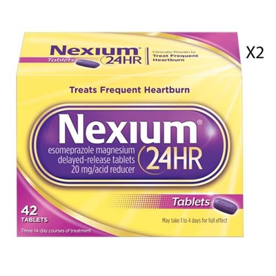 Nexium 24HR Acid Reducer 42 Tablets 2 Packs