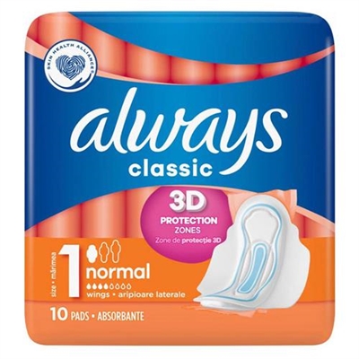 Always Classic 3D Protection 1 Normal 10 Pads