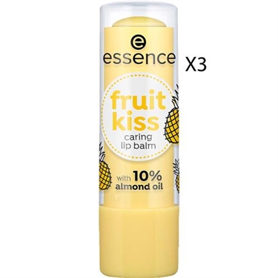 Essence Fruit Kiss Caring Lip Balm 05 Pineapple Vibes 0.16oz / 4.8g 3 Packs