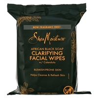 Shea Moisture African Black Soap Clarifying Facial Wipes with Calendula 30 Cleansing Wipes