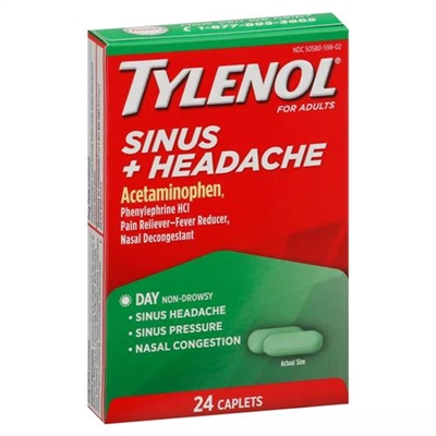 Tylenol Sinus + Headache Daytime Non Drowsy 24 Caplets