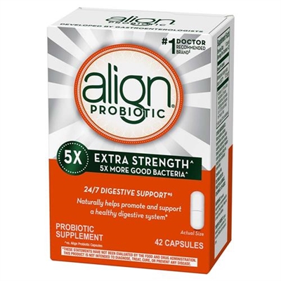 Align Probiotic 5X Extra Strength 24/7 Digestive Support Probiotic Supplement 42 Capsules