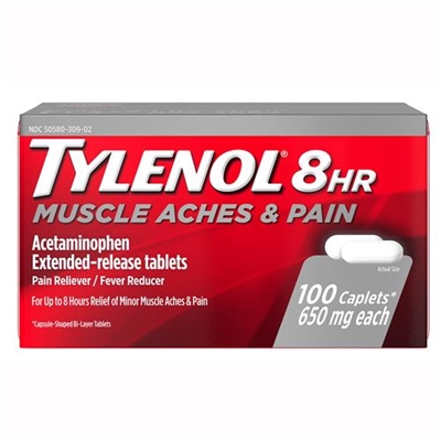 Tylenol 8 HR Muscle Aches And Pain Reliever Fever Reducer 100 Caplets