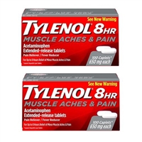 Tylenol 8 HR Muscle Aches And Pain Reliever Fever Reducer 100 Caplets 2 Packs