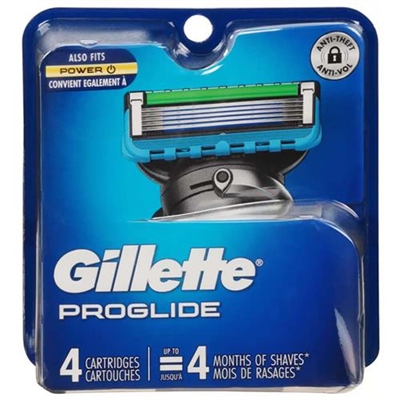 Gillette Proglide Mens Razor Blade Refills 4 Cartridges