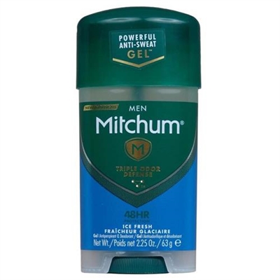 Mitchum Men Triple Odor Defense Gel Antiperspirant and Deodorant Ice Fresh 2.25oz / 63g