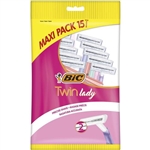 BIC Twin Lady Womens Disposable Razors Maxi Pack 15 Count
