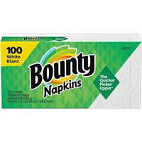 Bounty Napkins 100 Sheets White Blanc