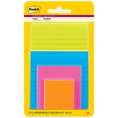 Post It Super Sticky Notes 45 Sheets / 4 Pads