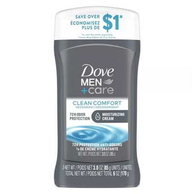 Dove Men + Care 72 Hour Deodorant Clean Comfort Twin Pack 3oz / 85g