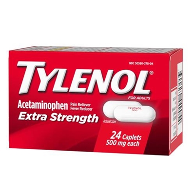 Tylenol Extra Strength Pain Reliever Fever Reducer 24 Caplets