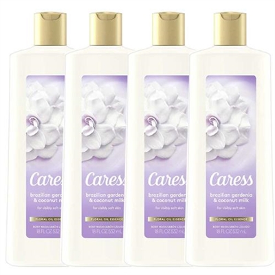 Caress Brazilian Gardenia and Coconut Milk Body Wash 4 Packs 18oz / 532ml