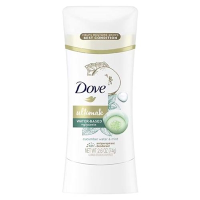 Dove Ultimate Water Based + Glycerin 48 Hour Deodorant Cucumber Water and Mint 2.6oz / 74g