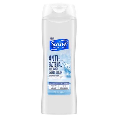 Suave Essentials Anti Bacterial Body Wash Deeply Clean 15oz / 443ml