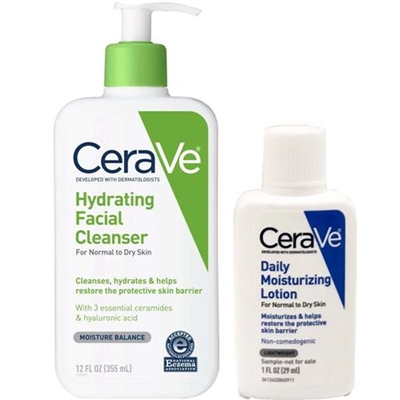 CeraVe Hydrating Facial Cleanser With Bonus Daily Moisturizing Lotion 12oz / 355ml