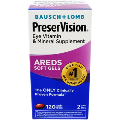 Bausch + Lomb PreserVision Areds Soft Gels 120 Softgels