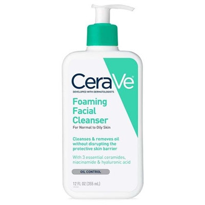 CeraVe Foaming Facial Cleanser for Normal to Oily Skin 12oz / 355ml