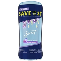 Secret PH Balancing Minerals 48 Hour Clear Gel Deodorant Relaxing Lavender 2.6oz / 73g 2 Pack