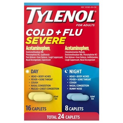 Tylenol Cold + Flu Severe Day and Night 24 Caplets