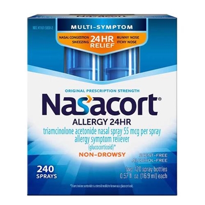 Nasacort Allergy 24 HR Nasal Relief Spray Non Drowsy 240 Sprays 0.57oz / 16.9ml