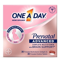 One A Day Prenatal Advanced Complete Multivitamin With Brain Support 30 Multivitamin Softgels/30 Prenatal Choline Tablets