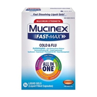 Mucinex Maximum Strength Fast Max Cold And Flu 16 Liquid Gels