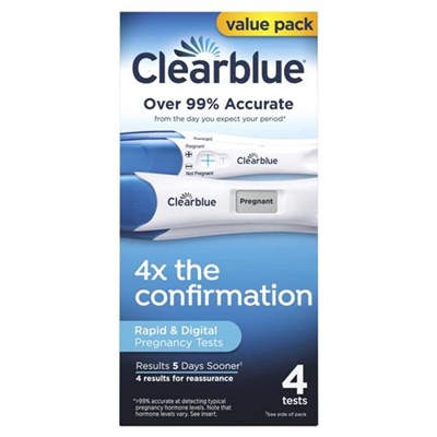 Clearblue Rapid and Digital Pregnancy Tests 4 Tests