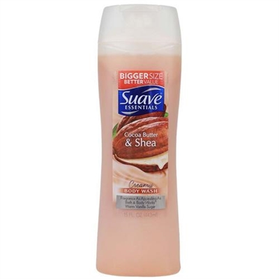 Suave Essentials Cocoa Butter and Shea Creamy Body Wash 15oz / 443ml