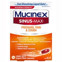 Mucinex SinusMax Pressure, Pain,  Cough 16 Liquid Gels