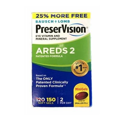 Bausch + Lomb PreserVision Areds 2 150 Soft Gels