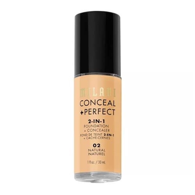 Milani Conceal + Perfect 2 In 1 Foundation 02 Natural 1oz / 30ml