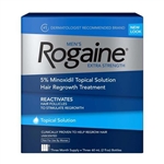Mens Rogaine Extra Strength 5% Minoxidil Topical Solution Three Month Supply 3 x 2oz / 60ml