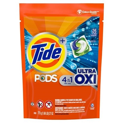 Tide Pods Ultra OXI Laundry Detergent 26 Capsules 27oz / 773g