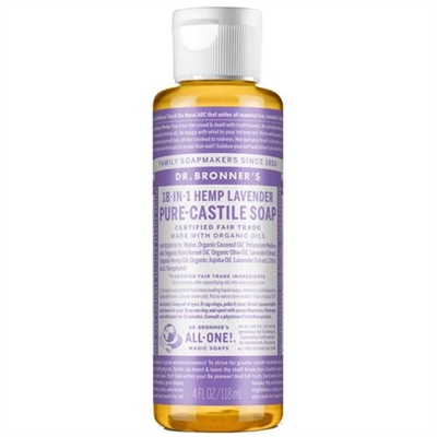 Dr. Bronners 18 In 1 Hemp Lavender Pure Castile Soap 4oz / 118ml
