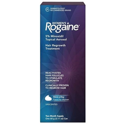 Womens Rogaine 5% Minoxidil Topical Foam Two Month Supply 2.11oz / 60g