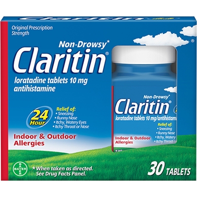 Claritin NonDrowsy 24 Hour Relief Indoor  Outdoor Allergies 30 Tablets