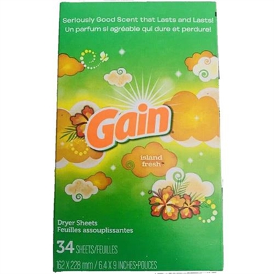 Gain Dryer Sheets Island Fresh 34 Sheets