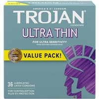Trojan Ultra Thin Lubricated Latex Condoms 36 Count